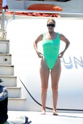 Rosie Huntington-Whiteley in a Green Swimsuit 08/07/2022