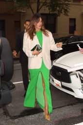 Alessandra Ambrosio in a Lime Green Dress and Cream Blazer   New York 09 07 2022   - 49