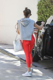Alessandra Ambrosio in Red Leggings - Beverly Hills 09/27/2022