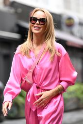 Amanda Holden in a Pink Flared Jumpsuit 09/23/2022