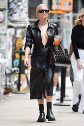 Ashley Benson Wearing a Black Leather Outfit in New York 09/20/2022