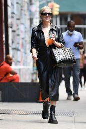 Ashley Benson Wearing a Black Leather Outfit in New York 09/20/2022