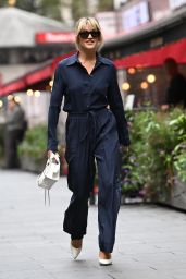 Ashley Roberts in a Blue Loose Fit Trousers and Matching Shirt 09/23/2022