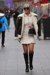 Ashley Roberts in a White Mini Dress in London 09/30/2022