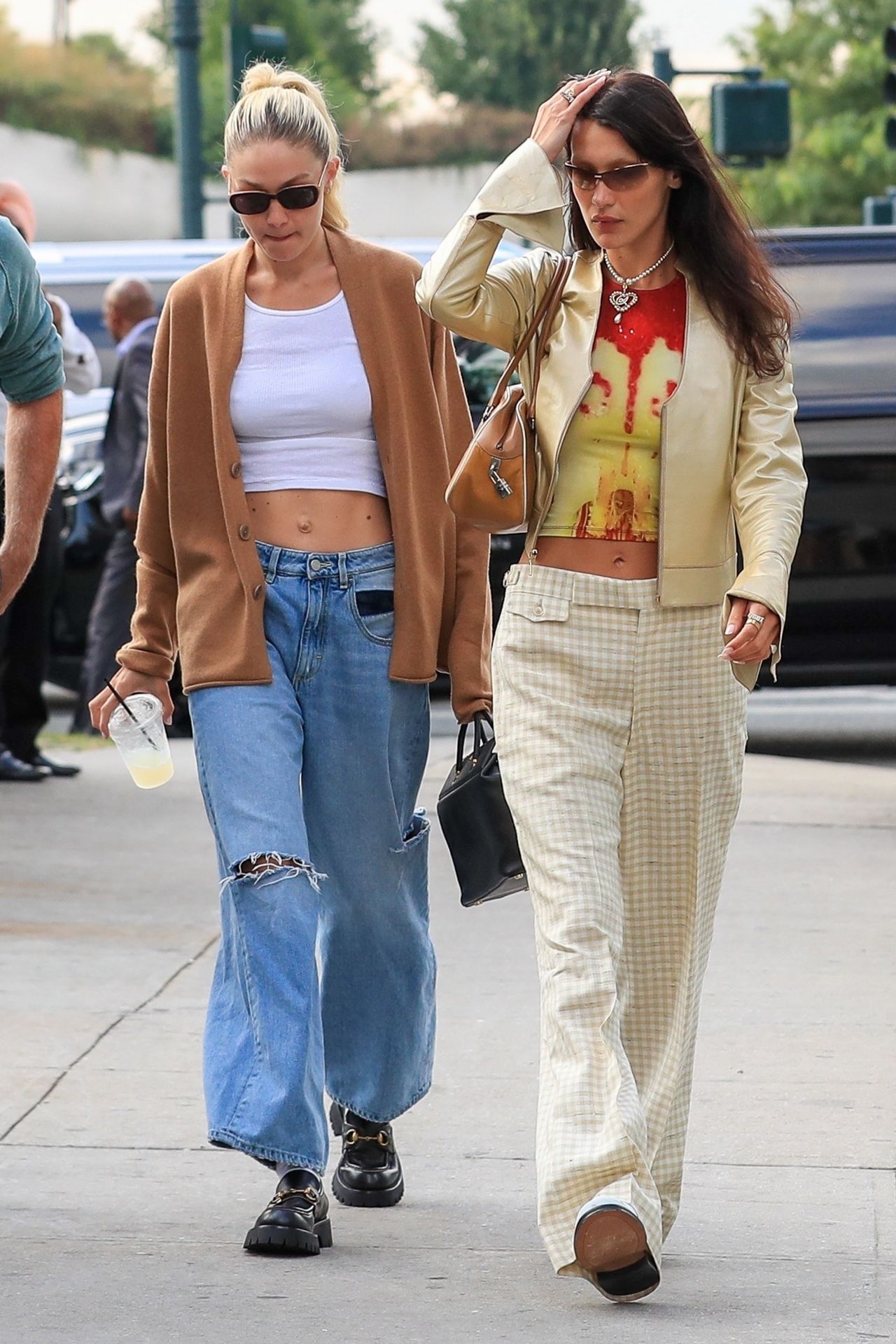 Bella Hadid and Gigi Hadid - Arriving at a Vogue Show in New York 09/12 ...