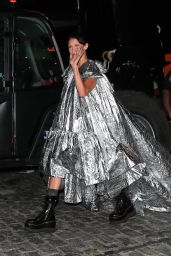 Bella Hadid in a Silver Dress - Vogue Fashion Show in NY 09/12/2022
