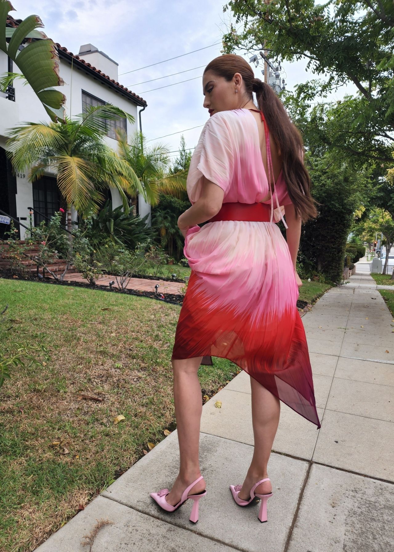 Blanca Blanco Wearing a Pink Dress, a Cowboy Hat in Beverly Hills 09/10