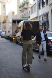 Elisabetta Canalis   Scooter Ride in Milan 09 20 2022   - 9