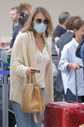 Elizabeth Hurley - Arrives at Nice Airport 09/01/2022