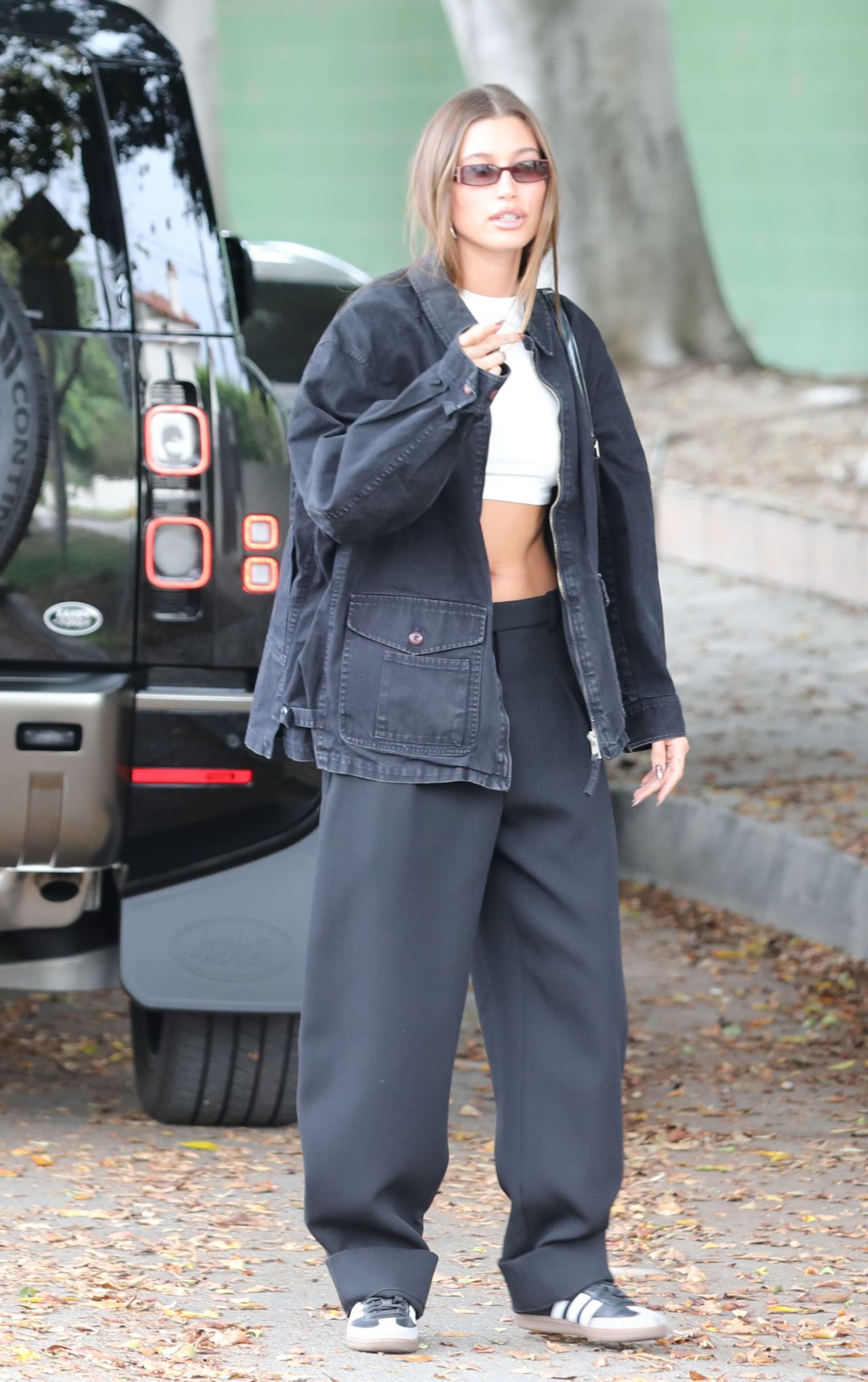 Hailey Rhode Bieber Wearing Babby Pants and Borrega Purse - LA 09/16