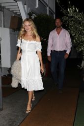 Heather Graham in an All White Dress at Giorgio Baldi in Santa Monica 09/23/2022