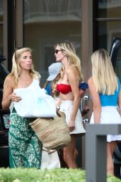 Ivanka Trump Wearing a Red Bikini Top and White Shorts   Miami 09 18 2022   - 13