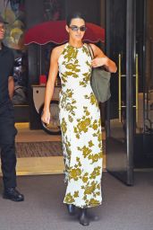 Kendall Jenner in a Floral White and Green Dress   New York 09 09 2022   - 60