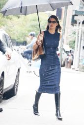 Kendall Jenner in a Tight Denim Dress - Tribeca 09/22/2022