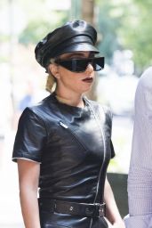 Lady Gaga in All Black Leather Ensemble in NYC 07/11/2022