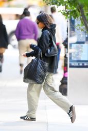 Laura Harrier Wearing a Cozy Outfit - Manhattan 09/28/2022