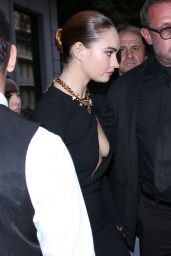 Lily James - Exiting the Versace Show in Milan 09/23/2022