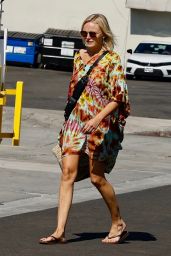 Malin Akerman in Colorful Tie-dye Dress - Los Angeles 09/01/2022