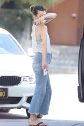 Milla Jovovich at the Gas Station in Los Angeles 09/04/2022