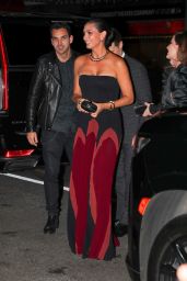 Morena Baccarin in a Black and Red Dress and Black Heels at "The Good House" Screening in NY 09/28/2022