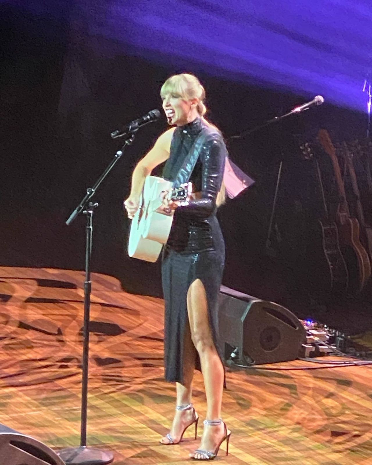 Taylor Swift performing live at Nashville songwriter awards