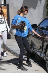 Alessandra Ambrosio in a Blue Sweater Top and Vintage-style Glasses - Beverly Hills 10/25/2022