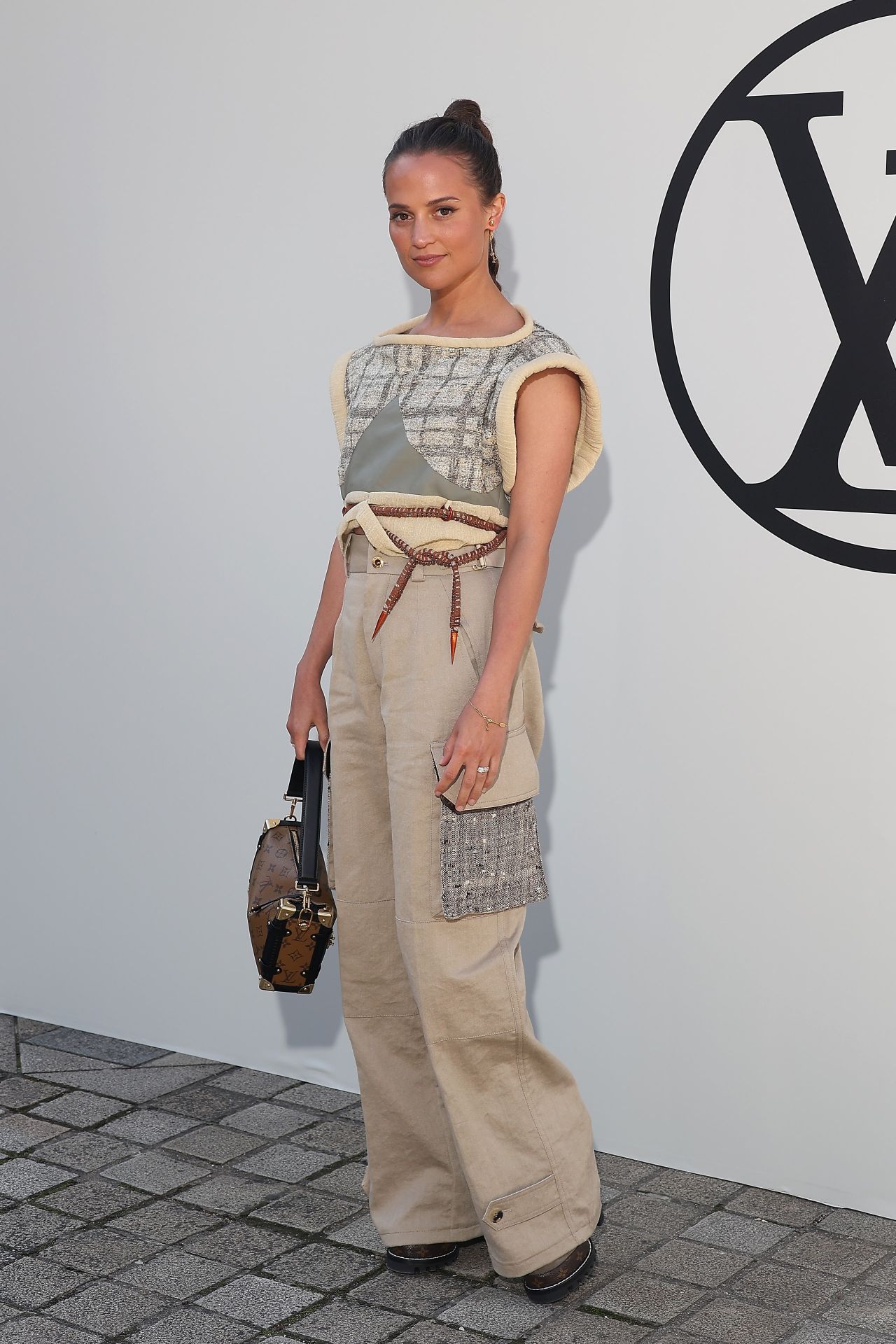 Alicia Vikander attends the Louis Vuitton SS22 show during Paris