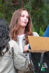 Alicia Vikander - Outside the San Vicente Bungalows in West Hollywood 10/15/2022