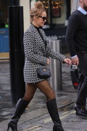 Amanda Holden in a Black MiniDdress and Knee High Boots - London 10/27/2022