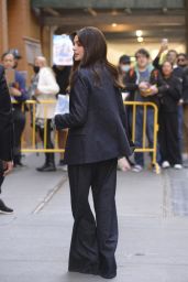Anne Hathaway in a Denim Pantsuit - New York 10/12/2022