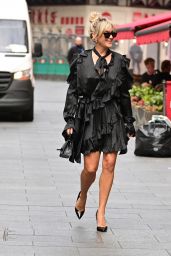 Ashley Roberts in a Black Ruffle Gothic Dress in London 10/03/2022