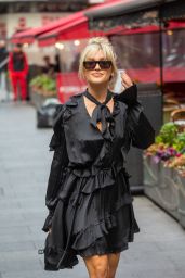 Ashley Roberts in a Black Ruffle Gothic Dress in London 10/03/2022