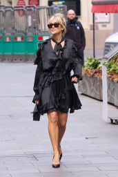 Ashley Roberts in a Black Ruffle Gothic Dress in London 10/03/2022