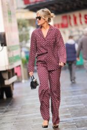 Ashley Roberts in a Burgundy Trouser Set - London 10/21/2022
