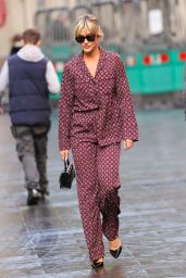 Ashley Roberts in a Burgundy Trouser Set - London 10/21/2022