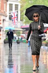 Ashley Roberts in Striped Bodycon Dress in London 10/20/2022