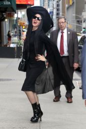 Aubrey Plaza Wears Witch-inspired Ensemble and Flowing Wig - Outside The Late Show with Stephen Colbert in NYC 10/26/2022