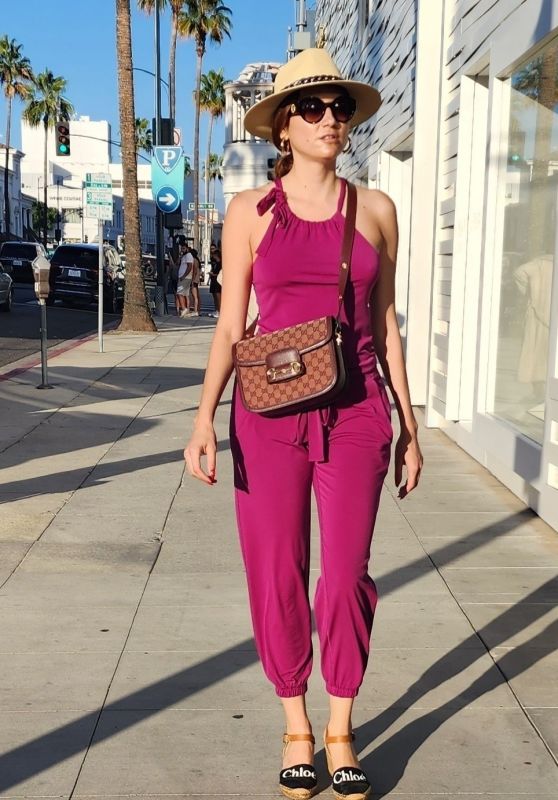 Blanca Blanco in a Pink Eva Varro Jumpsuit in Beverly Hills 09/30/2022