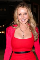 Carol Vorderman in a Red Dress - Exits Tina Turner Musical in London 10/18/2022