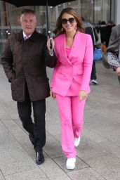 Elizabeth Hurley in a Trouser Suit and Trainers - London 10/10/2022