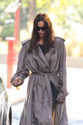 Irina Shayk in a Trench Coat and Black Leather Toe Over-the-knee Boots - New York 10/21/2022