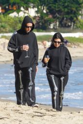 Kourtney Kardashian and Travis Barker on the Beach in Santa Barbara 10/18/2022