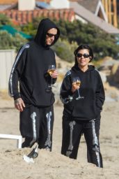 Kourtney Kardashian and Travis Barker on the Beach in Santa Barbara 10/18/2022