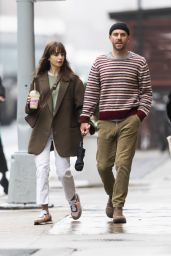 Lily Collins and Charlie McDowell   Out in New York City 10 25 2022   - 21