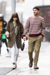 Lily Collins and Charlie McDowell - Out in New York City 10/25/2022