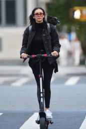 Nina Dobrev - Electric Scooter Ride Around NY 10/10/2022