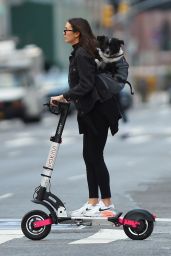 Nina Dobrev - Electric Scooter Ride Around NY 10/10/2022