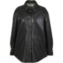 Oakwood Moment Black Genuine Leather Oversized Shirt