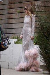 Olivia Wilde in a Silver Pink Sparkly Long Dress   LA 10 15 2022   - 96