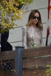 Olivia Wilde in a Silver Pink Sparkly Long Dress - LA 10/15/2022
